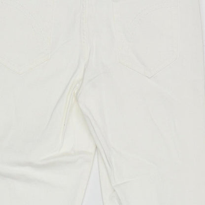 Womens UK Size 12 Marks and Spencer Regular Fit Cropped Ivory Jeans