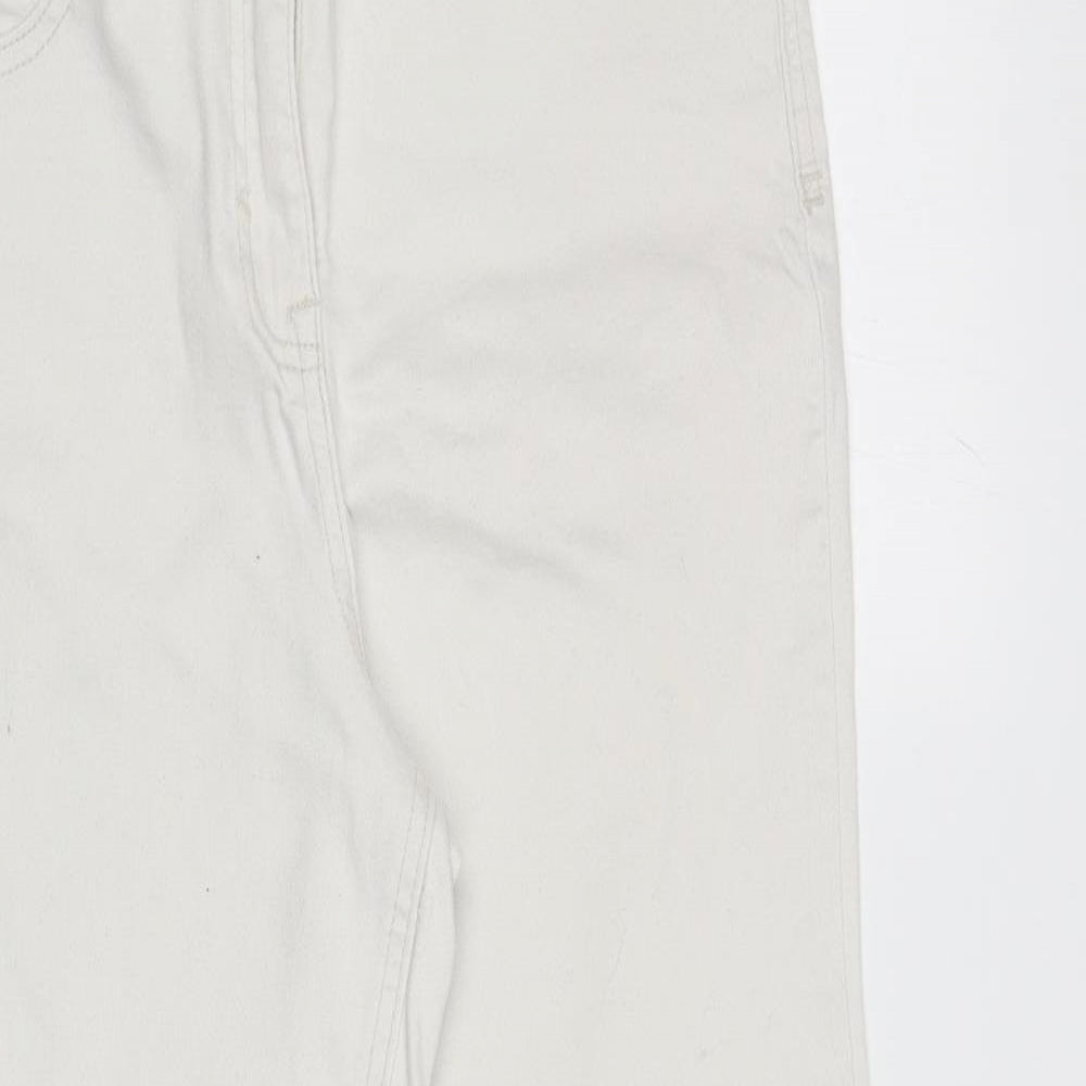George Womens Ivory Cotton Skinny Jeans Size 12 L26.5 in Regular Zip