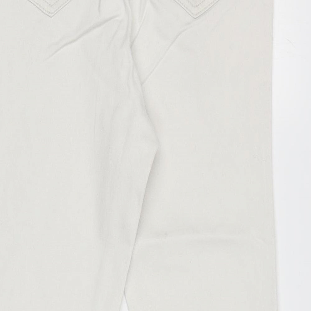George Womens Ivory Cotton Skinny Jeans Size 12 L26.5 in Regular Zip