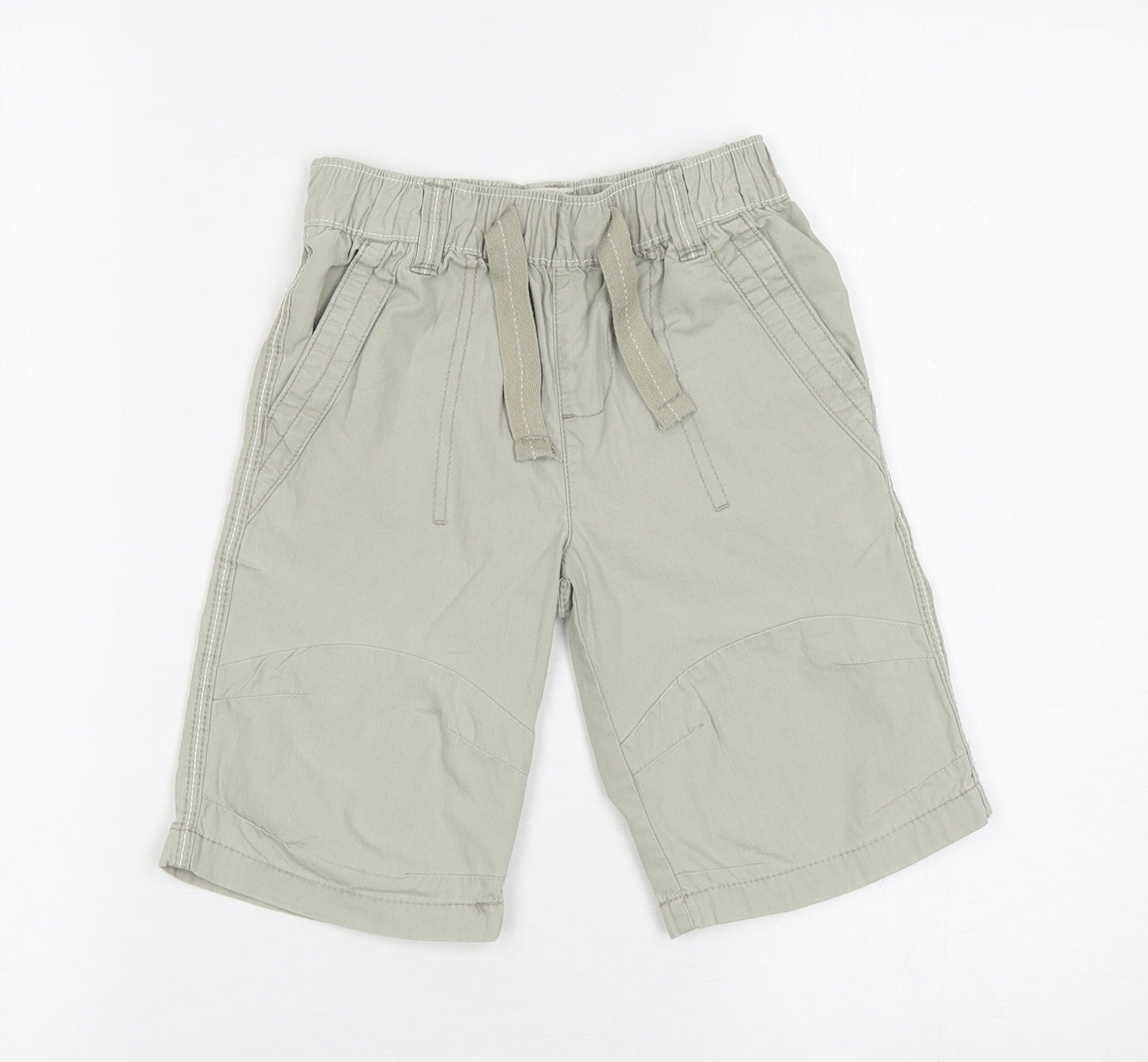 NEXT Boys Beige Cotton Cargo Shorts Size 5 Years L8 in Regular Drawstring