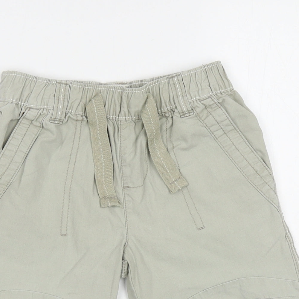 NEXT Boys Beige Cotton Cargo Shorts Size 5 Years L8 in Regular Drawstring