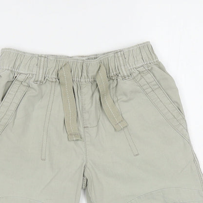 NEXT Boys Beige Cotton Cargo Shorts Size 5 Years L8 in Regular Drawstring