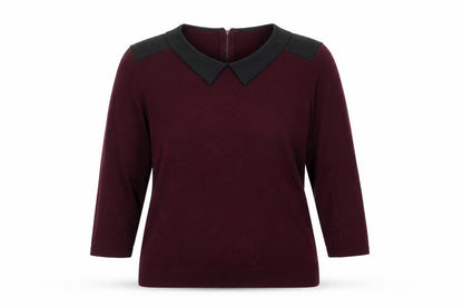 Papaya Womens Purple Collared Viscose Pullover Jumper Size 16