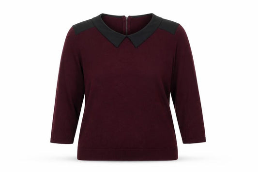 Papaya Womens Purple Collared Viscose Pullover Jumper Size 16