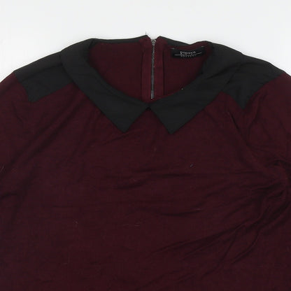 Papaya Womens Purple Collared Viscose Pullover Jumper Size 16