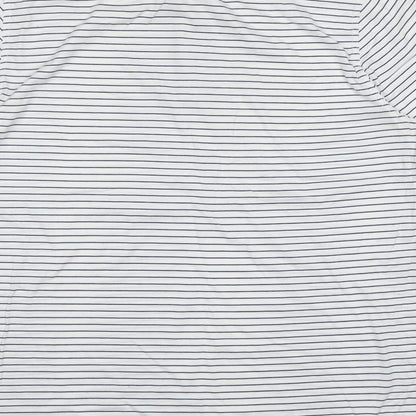 Bobby Jones Mens White Striped Polyester Polo Size M Collared Pullover