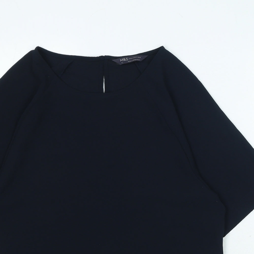 Womens UK Size 6 Marks and Spencer Blue Basic Blouse