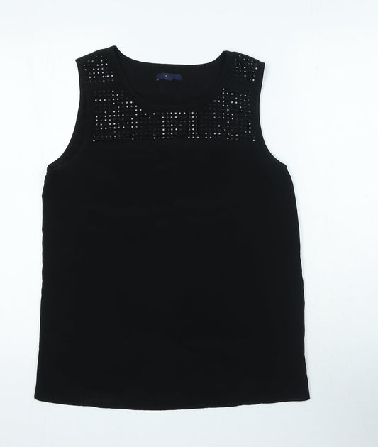 Womens UK Size S Gap Black Basic Blouse