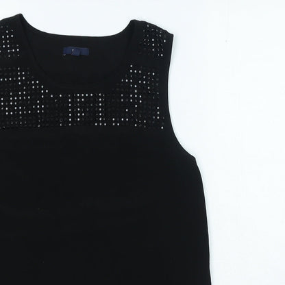 Womens UK Size S Gap Black Basic Blouse