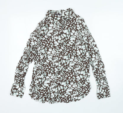 Womens UK Size 8 Marks and Spencer Brown Basic Button-Up