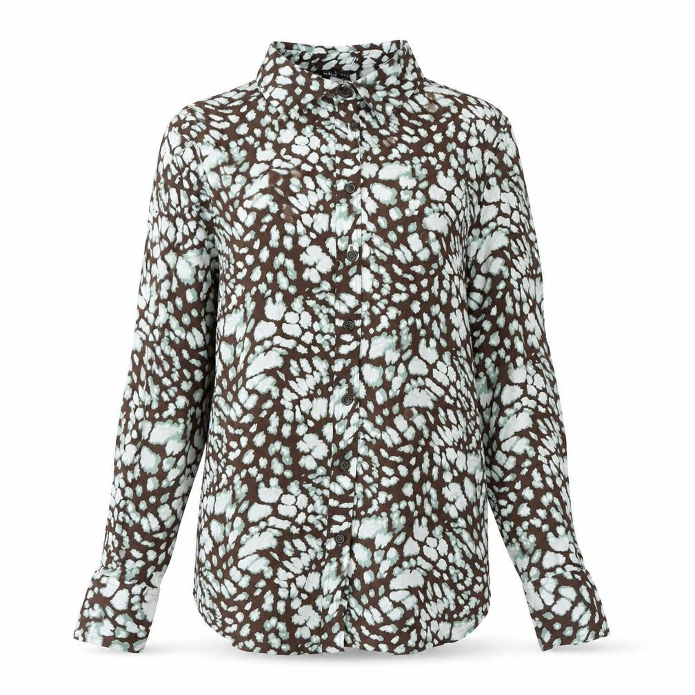 Womens UK Size 8 Marks and Spencer Brown Basic Button-Up