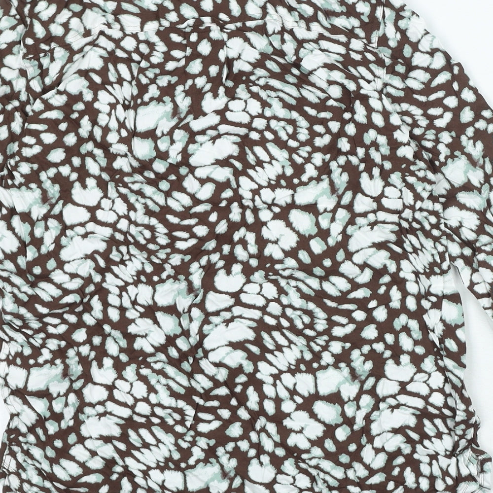 Womens UK Size 8 Marks and Spencer Brown Basic Button-Up