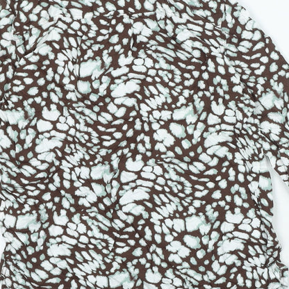 Womens UK Size 8 Marks and Spencer Brown Basic Button-Up