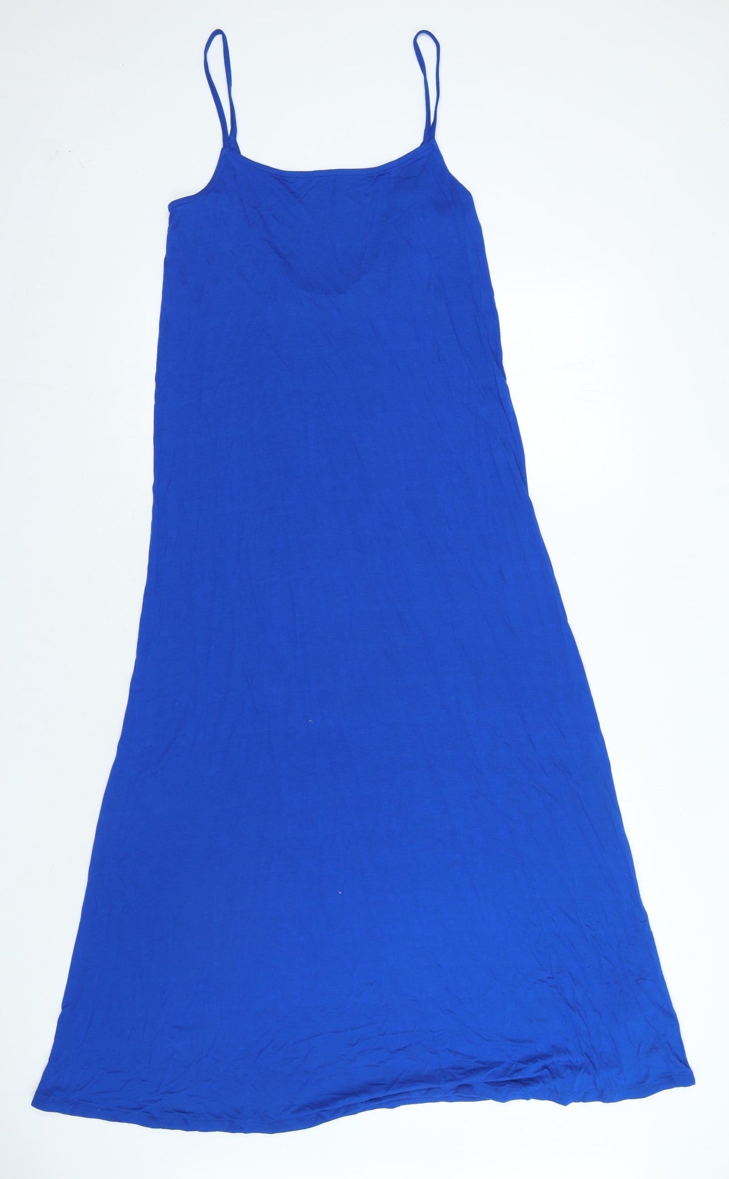 Marks and Spencer Womens Blue Viscose A-Line Size 10 Scoop Neck Pullover