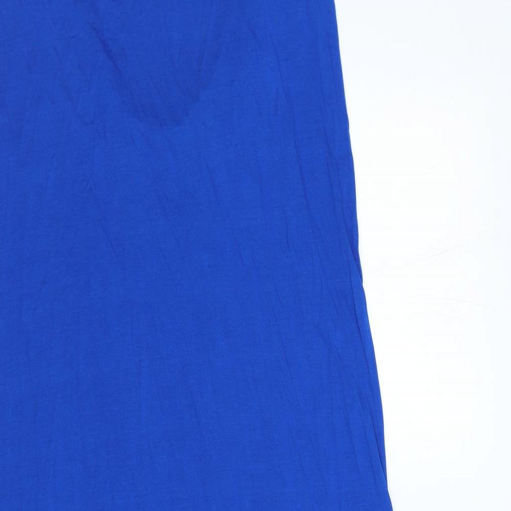 Marks and Spencer Womens Blue Viscose A-Line Size 10 Scoop Neck Pullover