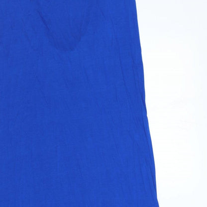 Marks and Spencer Womens Blue Viscose A-Line Size 10 Scoop Neck Pullover