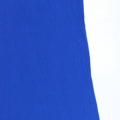 Marks and Spencer Womens Blue Viscose A-Line Size 10 Scoop Neck Pullover