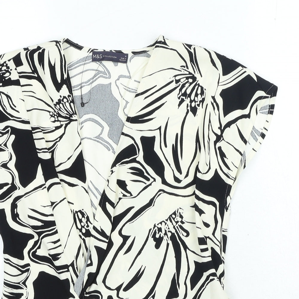 Womens UK Size 10 Marks and Spencer Black Basic Blouse