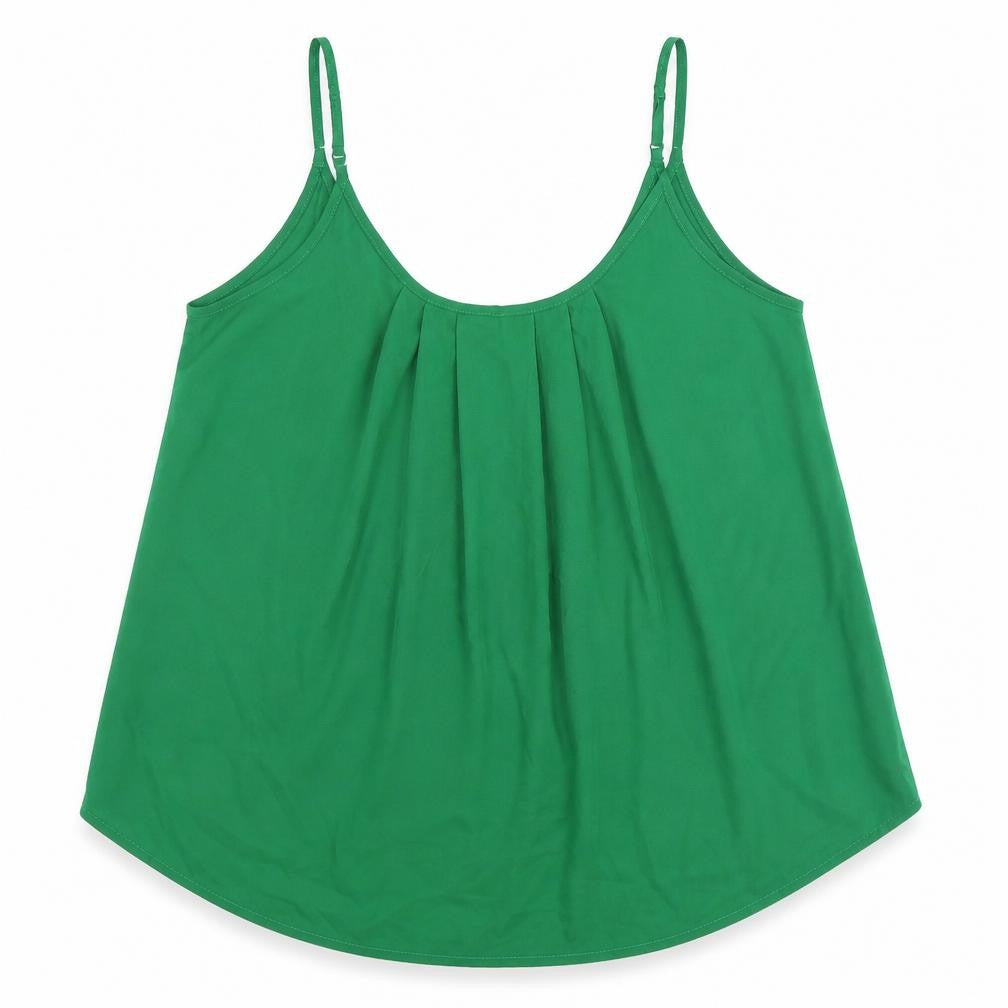 SheIn Womens Green Polyester Camisole Blouse Size 12 Scoop Neck