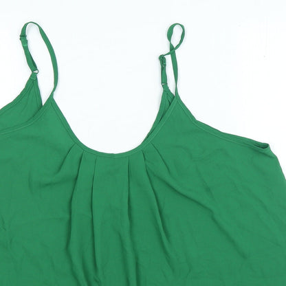SheIn Womens Green Polyester Camisole Blouse Size 12 Scoop Neck