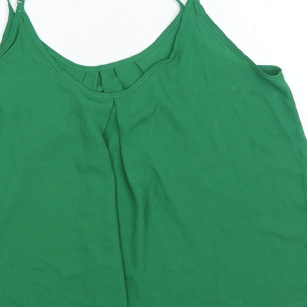SheIn Womens Green Polyester Camisole Blouse Size 12 Scoop Neck