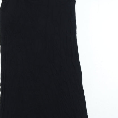 Marks and Spencer Womens Black Viscose Bodycon Size 10 Scoop Neck Pullover