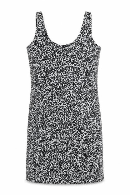 Marks and Spencer Womens Black Geometric Viscose Bodycon Size 10 Scoop Neck Pullover