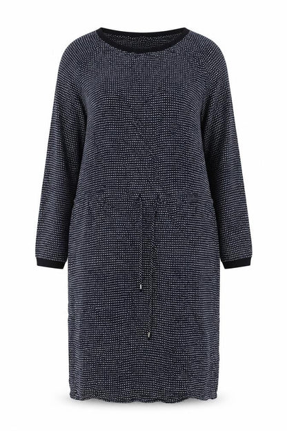 Minus Womens Black Geometric Polyester Jumper Dress Size S Round Neck Pullover