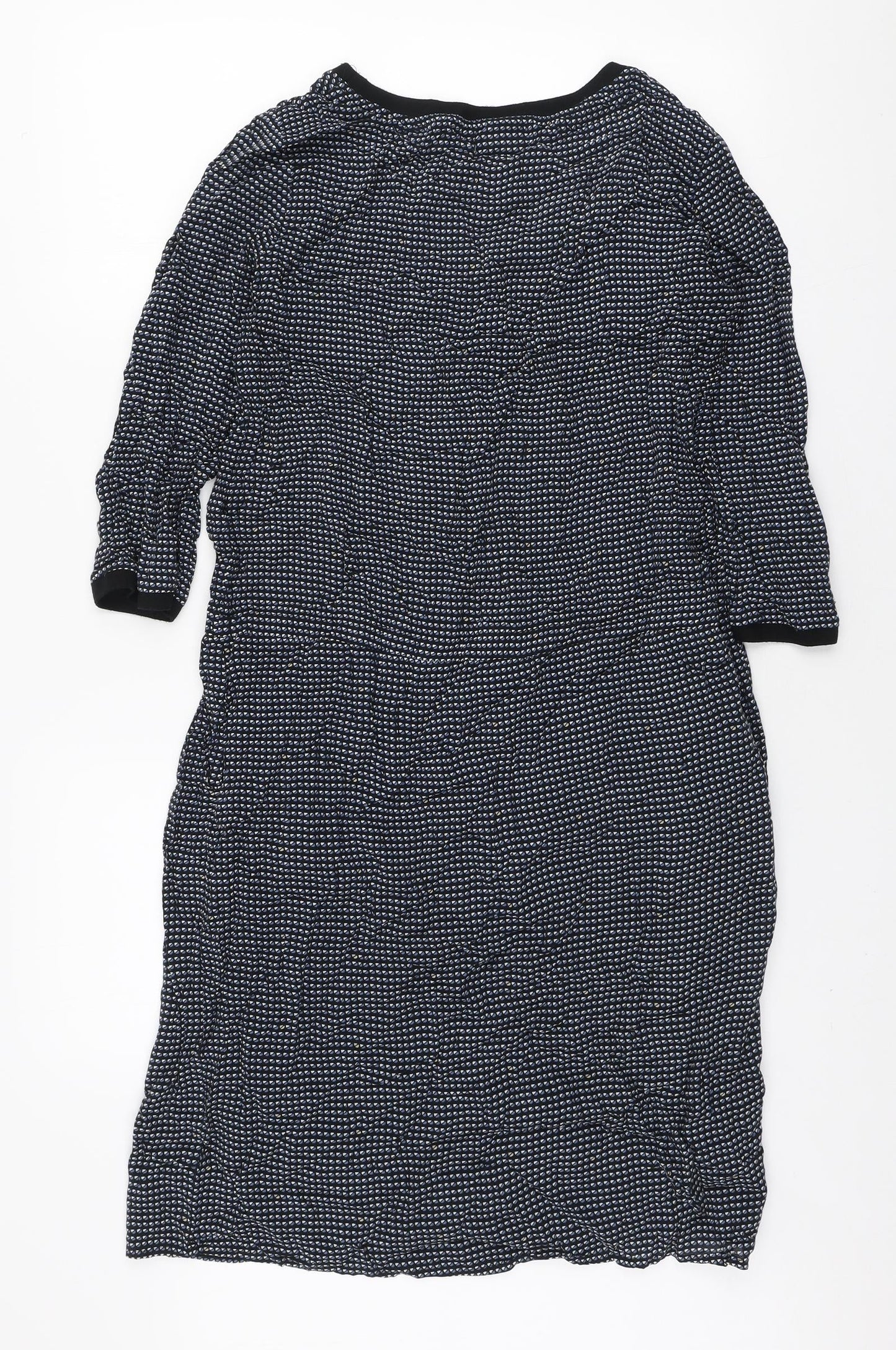 Minus Womens Black Geometric Polyester Jumper Dress Size S Round Neck Pullover