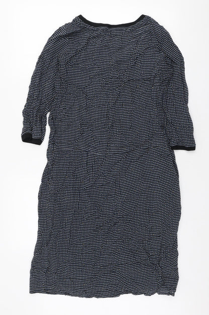 Minus Womens Black Geometric Polyester Jumper Dress Size S Round Neck Pullover