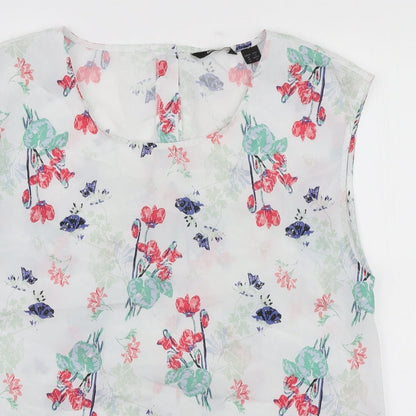 Womens UK Size 14 ESMARA White Basic Blouse