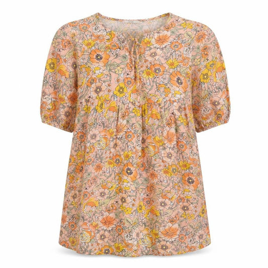 George Womens Pink Floral Viscose A-Line Size 10 Round Neck Pullover