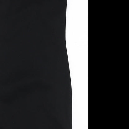 Internacionale Womens Black Geometric Polyester Bodycon Size 8 Boat Neck Pullover