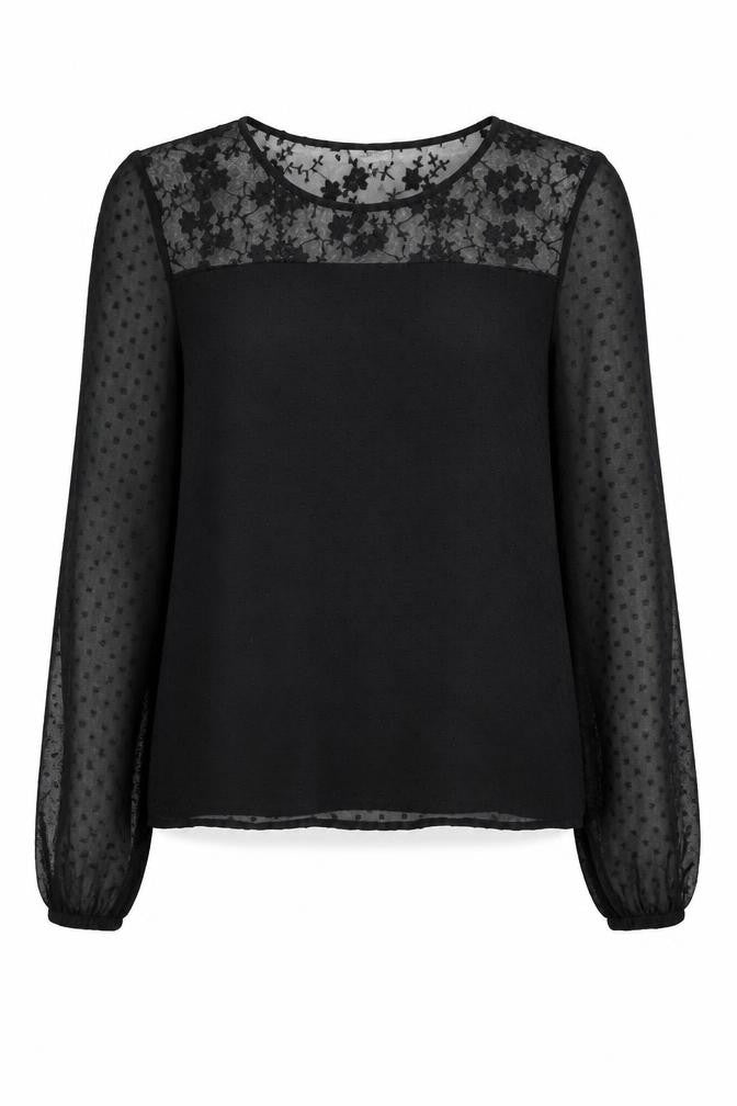 Womens UK Size S VERO MODA Black Basic Blouse