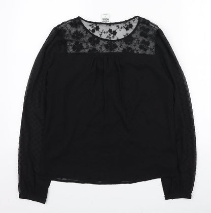 Womens UK Size S VERO MODA Black Basic Blouse