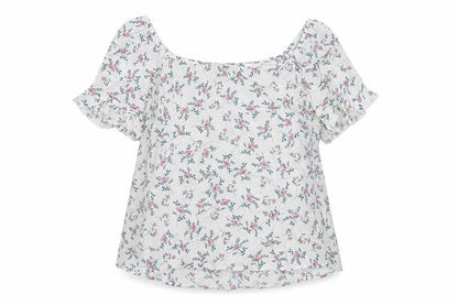 Apricot Womens White Floral Viscose Basic Blouse Size 10 Boat Neck