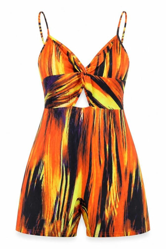 Womens UK Size L SheIn One-Piece Orange Romper
