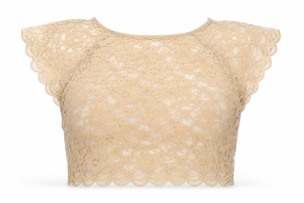Womens UK Size 8 Topshop Beige Cropped T-Shirt
