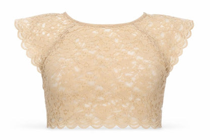 Womens UK Size 8 Topshop Beige Cropped T-Shirt