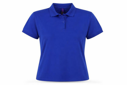 Henbury Womens Blue Polyester Basic Polo Size XL Collared