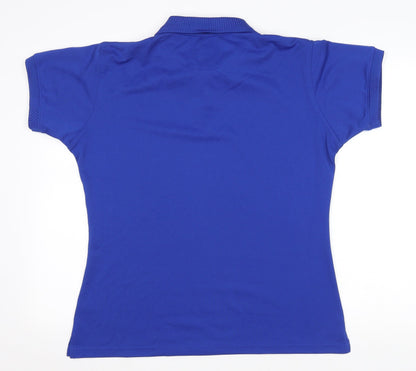 Henbury Womens Blue Polyester Basic Polo Size XL Collared