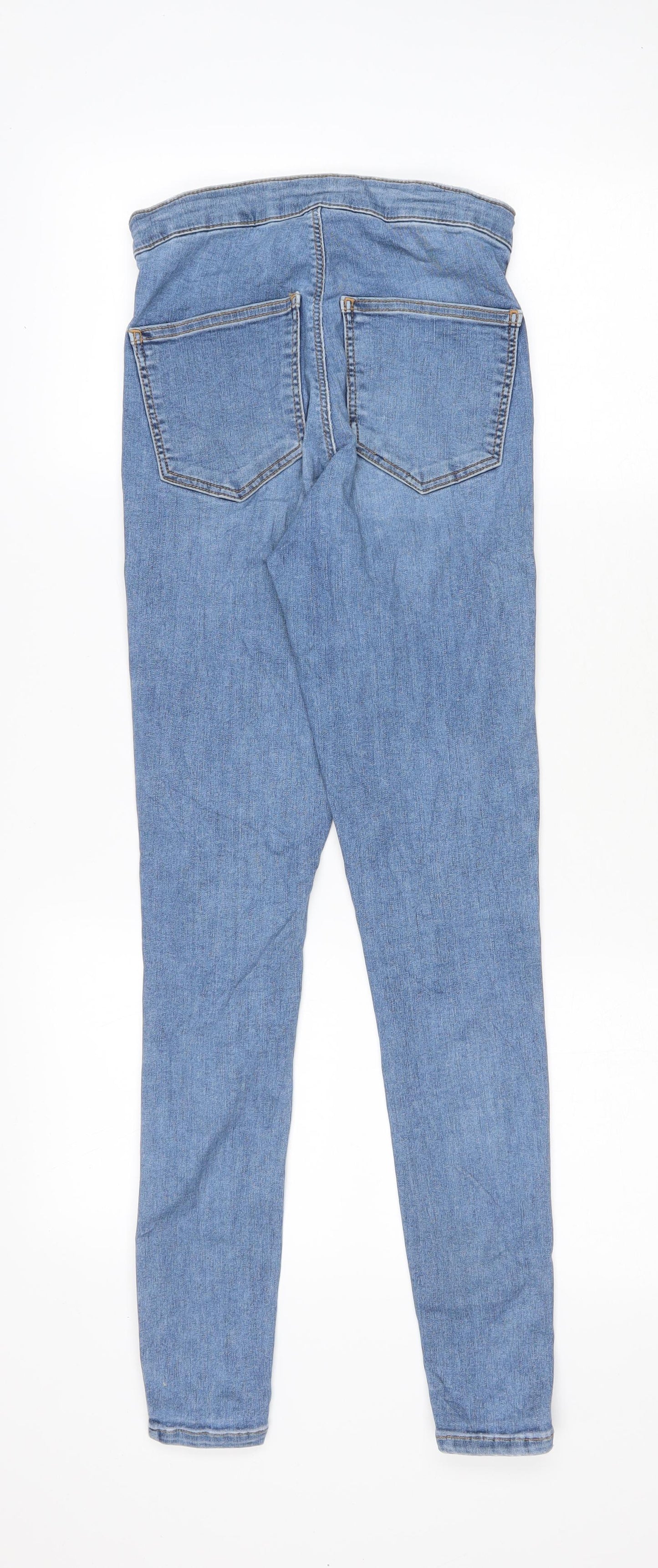 Topshop Womens Blue Cotton Skinny Jeans Size 28 in L27 in Regular Zip