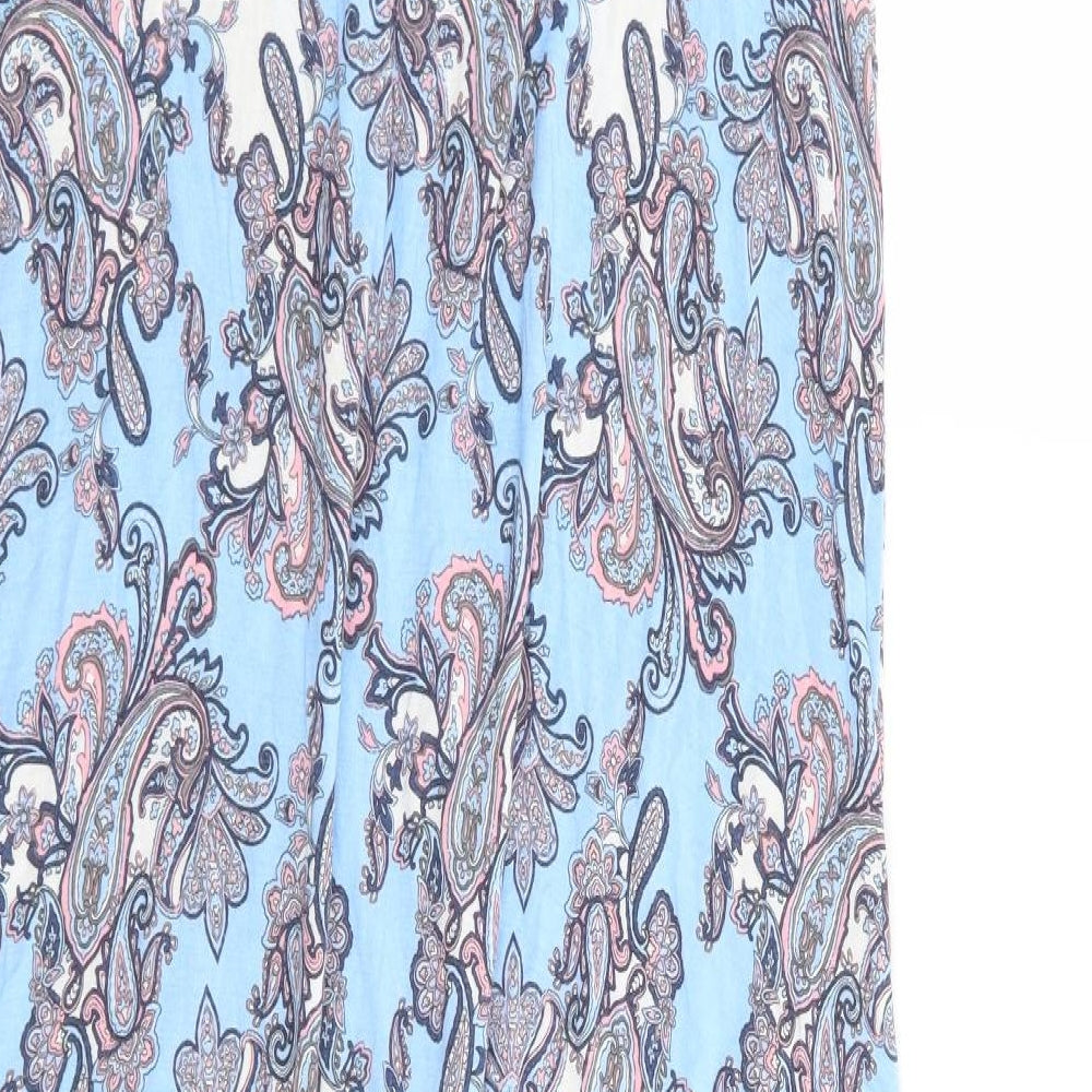 Company Womens Blue Floral Rayon Tank Dress Size S Round Neck Pullover