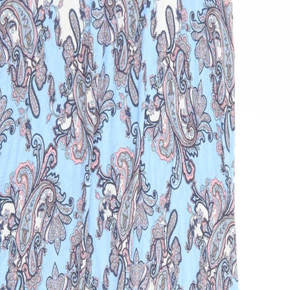 Company Womens Blue Floral Rayon Tank Dress Size S Round Neck Pullover