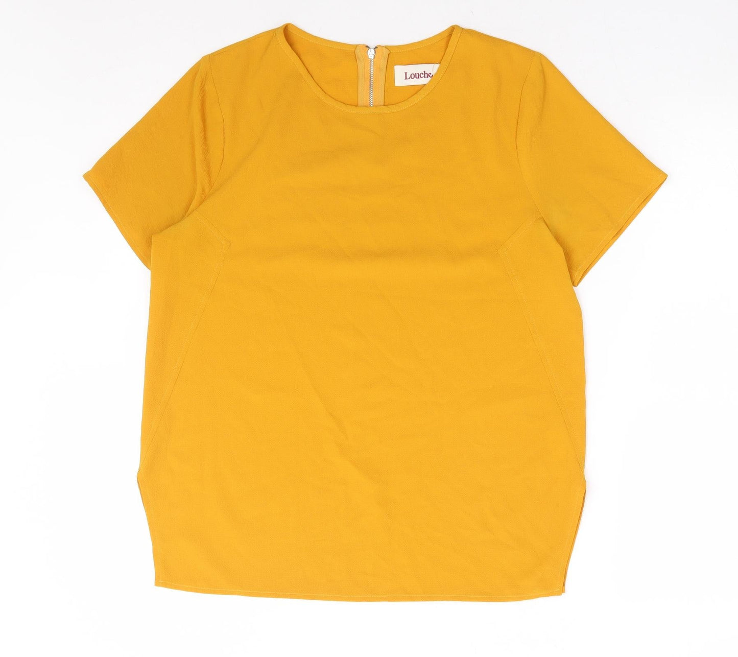 Womens UK Size 10 Louche Yellow Basic T-Shirt