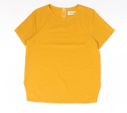 Womens UK Size 10 Louche Yellow Basic T-Shirt