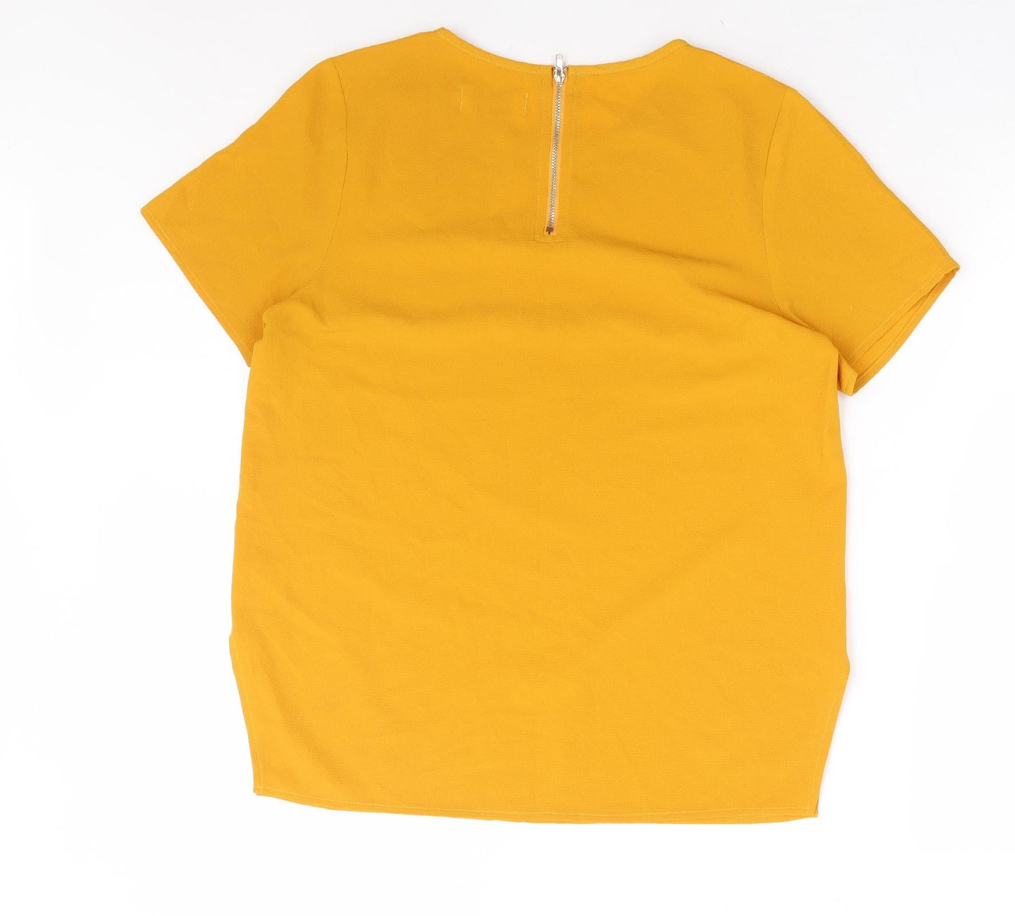 Womens UK Size 10 Louche Yellow Basic T-Shirt