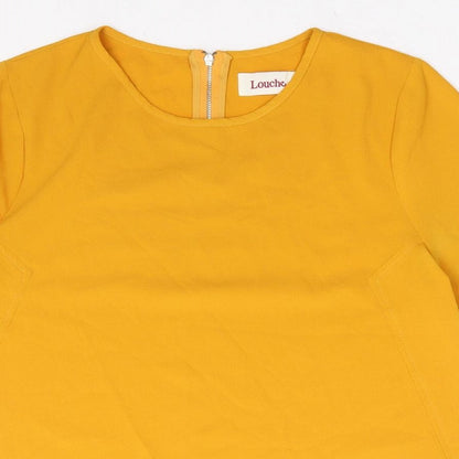 Womens UK Size 10 Louche Yellow Basic T-Shirt