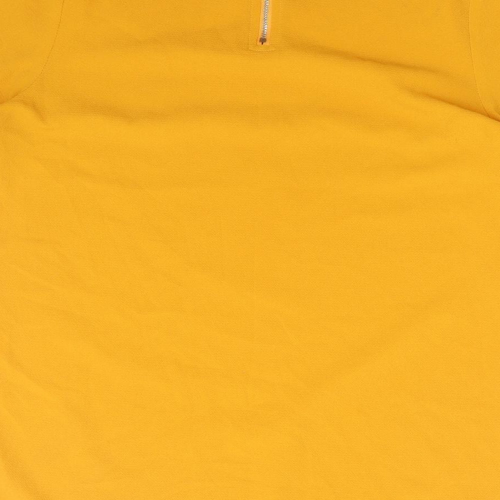 Womens UK Size 10 Louche Yellow Basic T-Shirt