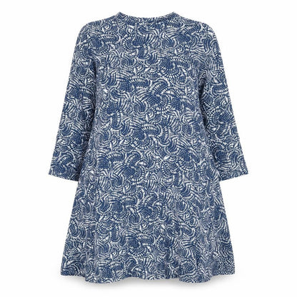 Principles Womens Blue Geometric Viscose A-Line Size 10 Mock Neck Pullover